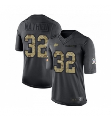 Men's Kansas City Chiefs #32 Tyrann Mathieu Limited Black 2016 Salute to Service Football Jersey