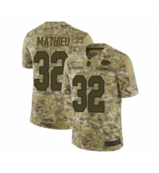 Men's Kansas City Chiefs #32 Tyrann Mathieu Limited Camo 2018 Salute to Service Football Jersey