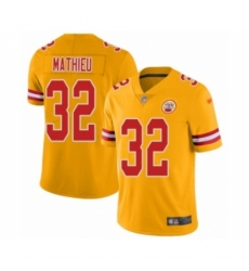 Men's Kansas City Chiefs #32 Tyrann Mathieu Limited Gold Inverted Legend Football Jersey
