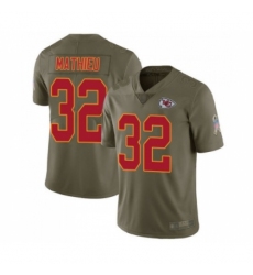 Men's Kansas City Chiefs #32 Tyrann Mathieu Limited Olive 2017 Salute to Service Football Jersey