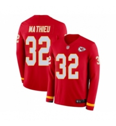 Men's Kansas City Chiefs #32 Tyrann Mathieu Limited Red Therma Long Sleeve Football Jersey
