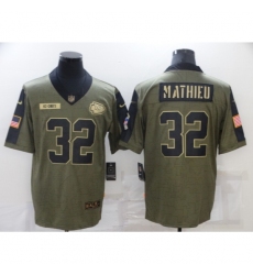 Men's Kansas City Chiefs #32 Tyrann Mathieu Nike Olive 2021 Salute To Service Limited Player Jersey