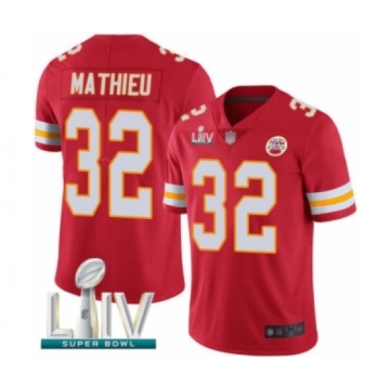 Men's Kansas City Chiefs #32 Tyrann Mathieu Red Team Color Vapor Untouchable Limited Player Super Bowl LIV Bound Football Jersey Men's Kansas City Chiefs #32 Tyrann Mathieu Red Team Color Vapor Untouchable Limited Player Super Bowl LIV Bound Football Jersey
