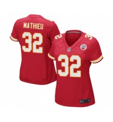 Women's Kansas City Chiefs #32 Tyrann Mathieu Game Red Team Color Football Jersey