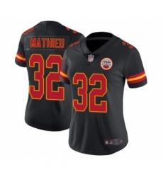 Women's Kansas City Chiefs #32 Tyrann Mathieu Limited Black Rush Vapor Untouchable Football Jersey