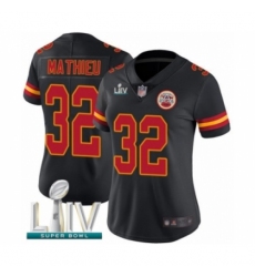 Women's Kansas City Chiefs #32 Tyrann Mathieu Limited Black Rush Vapor Untouchable Super Bowl LIV Bound Football Jersey