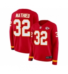 Women's Kansas City Chiefs #32 Tyrann Mathieu Limited Red Therma Long Sleeve Football Jersey