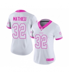 Women's Kansas City Chiefs #32 Tyrann Mathieu Limited White Pink Rush Fashion Football Jersey