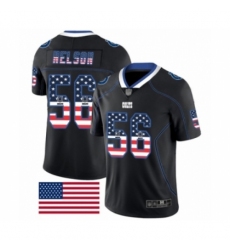 Men's Indianapolis Colts #56 Quenton Nelson Limited Black Rush USA Flag Football Jersey