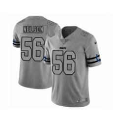 Men's Indianapolis Colts #56 Quenton Nelson Limited Gray Team Logo Gridiron Football Jersey