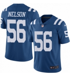 Men's Nike Indianapolis Colts #56 Quenton Nelson Elite Royal Blue Rush Vapor Untouchable NFL Jersey