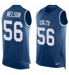 Men's Nike Indianapolis Colts #56 Quenton Nelson Limited Royal Blue Player Name & Number Tank Top NFL Jersey
