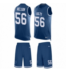 Men's Nike Indianapolis Colts #56 Quenton Nelson Limited Royal Blue Tank Top Suit NFL Jersey