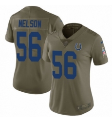 Women's Nike Indianapolis Colts #56 Quenton Nelson Limited Olive 2017 Salute to Service NFL Jersey