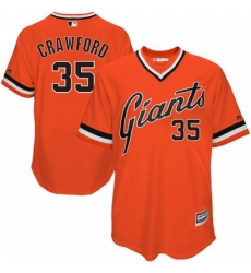 Men's Majestic San Francisco Giants #35 Brandon Crawford Authentic Orange 1978 Turn Back The Clock MLB Jersey