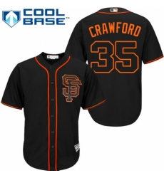 Men's Majestic San Francisco Giants #35 Brandon Crawford Replica Black Alternate Cool Base MLB Jersey