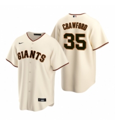 Men's Nike San Francisco Giants #35 Brandon Crawford Cream Home Stitched Baseball Jersey