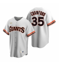 Men's Nike San Francisco Giants #35 Brandon Crawford White Cooperstown Collection Home Stitched Baseball Jersey