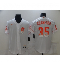 Men's San Francisco Giants #35 Brandon Crawford White 2021 City Connect Replica Player Jersey