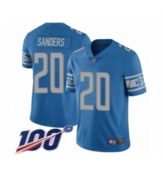 Men's Detroit Lions #20 Barry Sanders Blue Team Color Vapor Untouchable Limited Player 100th Season Football Jersey