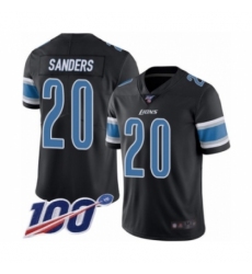 Men's Detroit Lions #20 Barry Sanders Limited Black Rush Vapor Untouchable 100th Season Football Jersey