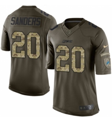 Men's Nike Detroit Lions #20 Barry Sanders Elite Green Salute to Service NFL Jersey