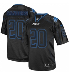 Men's Nike Detroit Lions #20 Barry Sanders Elite Lights Out Black NFL Jersey