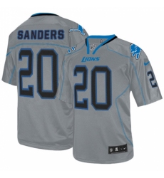 Men's Nike Detroit Lions #20 Barry Sanders Elite Lights Out Grey NFL Jersey