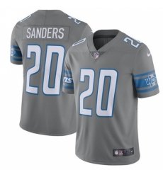 Men's Nike Detroit Lions #20 Barry Sanders Elite Steel Rush Vapor Untouchable NFL Jersey