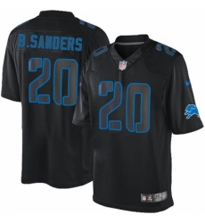 Men's Nike Detroit Lions #20 Barry Sanders Limited Black Impact NFL Jersey