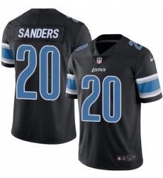 Men's Nike Detroit Lions #20 Barry Sanders Limited Black Rush Vapor Untouchable NFL Jersey