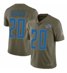 Men's Nike Detroit Lions #20 Barry Sanders Limited Olive 2017 Salute to Service NFL Jersey