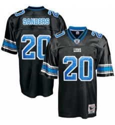 Mitchell And Ness Detroit Lions #20 Barry Sanders Black Authentic Throwback NFL Jersey