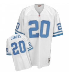 Mitchell And Ness Detroit Lions #20 Barry Sanders White Authentic Throwback NFL Jersey