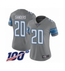 Women's Detroit Lions #20 Barry Sanders Limited Steel Rush Vapor Untouchable 100th Season Football Jersey