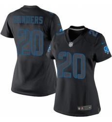 Women's Nike Detroit Lions #20 Barry Sanders Limited Black Impact NFL Jersey