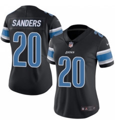 Women's Nike Detroit Lions #20 Barry Sanders Limited Black Rush Vapor Untouchable NFL Jersey