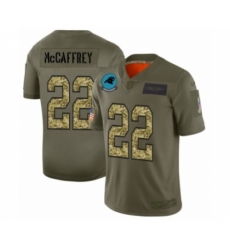 Men's Carolina Panthers #22 Christian McCaffrey 2019 Olive Camo Salute to Service Limited Jersey