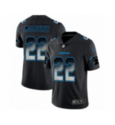 Men's Carolina Panthers #22 Christian McCaffrey Black Smoke Fashion Limited Jersey