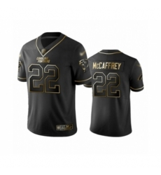 Men's Carolina Panthers #22 Christian McCaffrey Limited Black Golden Edition Football Jersey