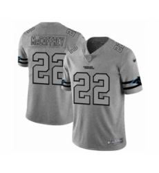 Men's Carolina Panthers #22 Christian McCaffrey Limited Gray Team Logo Gridiron Football Jersey
