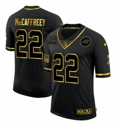 Men's Carolina Panthers #22 Christian McCaffrey Olive Gold Nike 2020 Salute To Service Limited Jersey