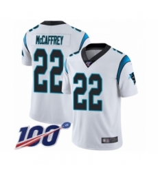 Men's Carolina Panthers #22 Christian McCaffrey White Vapor Untouchable Limited Player 100th Season Football Jersey