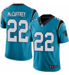 Men's Nike Carolina Panthers #22 Christian McCaffrey Limited Blue Rush Vapor Untouchable NFL Jersey