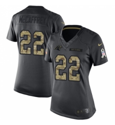 Women's Nike Carolina Panthers #22 Christian McCaffrey Limited Black 2016 Salute to Service NFL Jersey