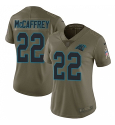 Women's Nike Carolina Panthers #22 Christian McCaffrey Limited Olive 2017 Salute to Service NFL Jersey