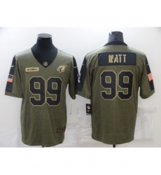 Men's Arizona Cardinals #99 J.J. Watt Nike Olive 2021 Salute To Service Limited Player Jersey