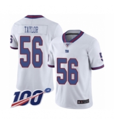 Men's New York Giants #56 Lawrence Taylor Limited White Rush Vapor Untouchable 100th Season Football Jersey