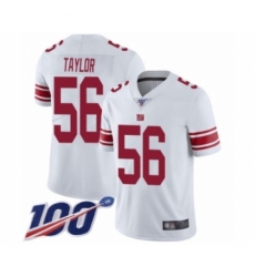 Men's New York Giants #56 Lawrence Taylor White Vapor Untouchable Limited Player 100th Season Football Jersey