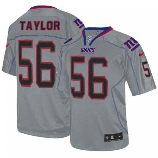 Men's Nike New York Giants #56 Lawrence Taylor Elite Lights Out Grey NFL Jersey Men's Nike New York Giants #56 Lawrence Taylor Elite Lights Out Grey NFL Jersey
